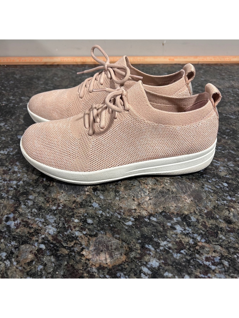 Fitflop Womens F-Sporty Uberknit Sneaker Size 6 Bluch Pink Lace Up Comfort Shoe